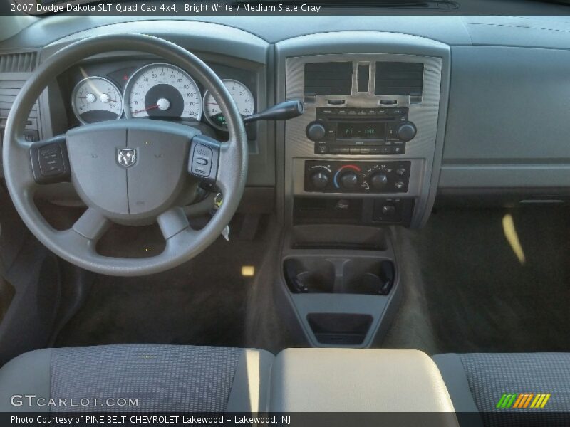 Bright White / Medium Slate Gray 2007 Dodge Dakota SLT Quad Cab 4x4