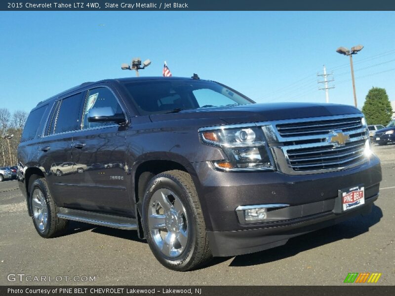Slate Gray Metallic / Jet Black 2015 Chevrolet Tahoe LTZ 4WD