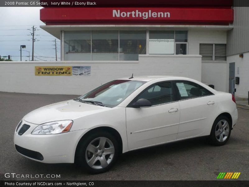 Ivory White / Ebony Black 2008 Pontiac G6 Sedan