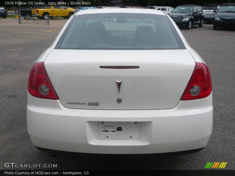 Ivory White / Ebony Black 2008 Pontiac G6 Sedan