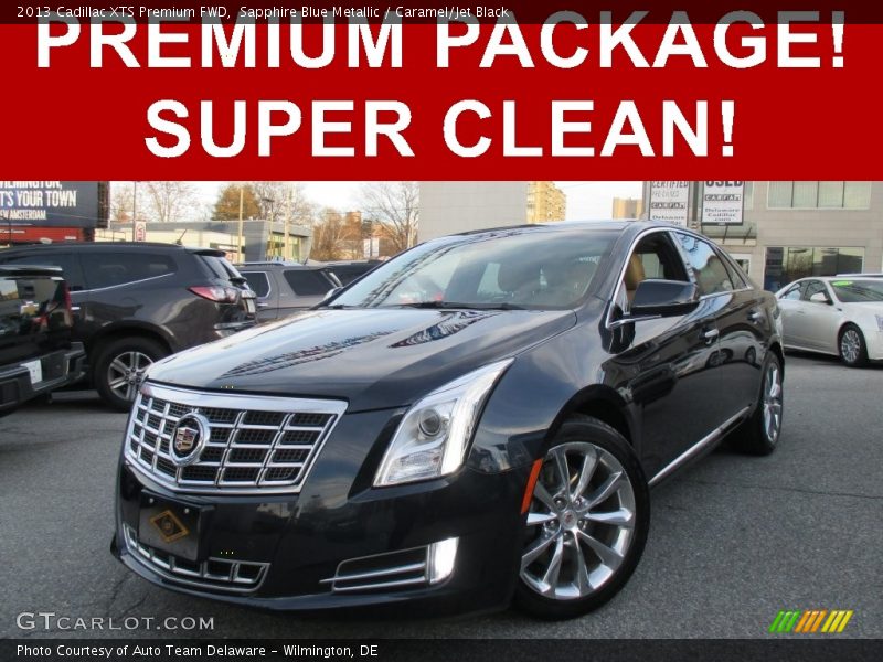 Sapphire Blue Metallic / Caramel/Jet Black 2013 Cadillac XTS Premium FWD