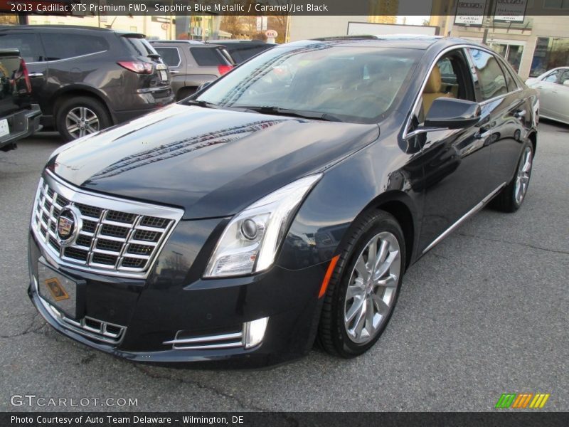 Sapphire Blue Metallic / Caramel/Jet Black 2013 Cadillac XTS Premium FWD