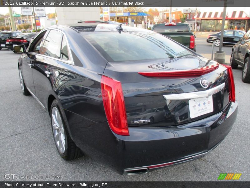 Sapphire Blue Metallic / Caramel/Jet Black 2013 Cadillac XTS Premium FWD