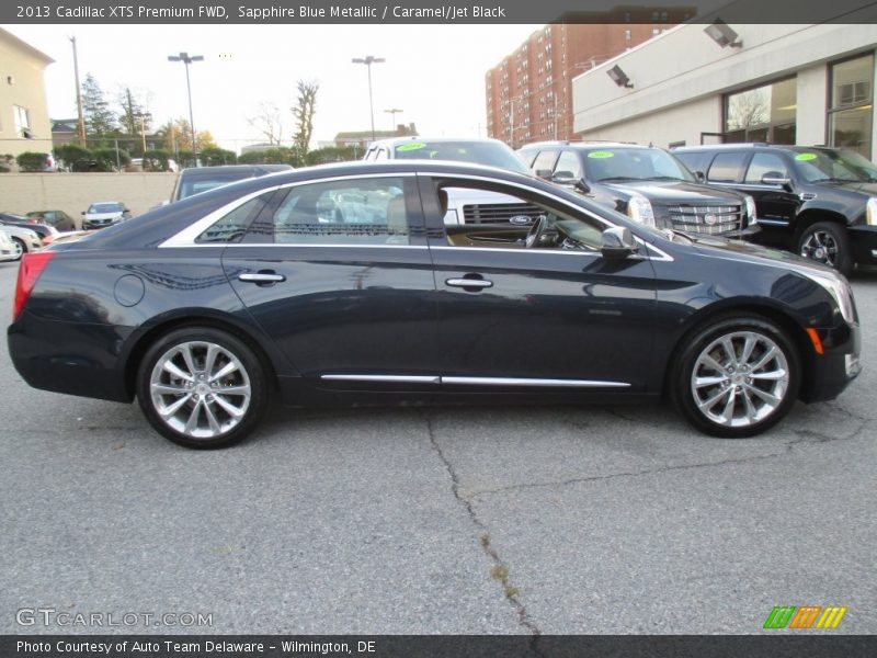 Sapphire Blue Metallic / Caramel/Jet Black 2013 Cadillac XTS Premium FWD