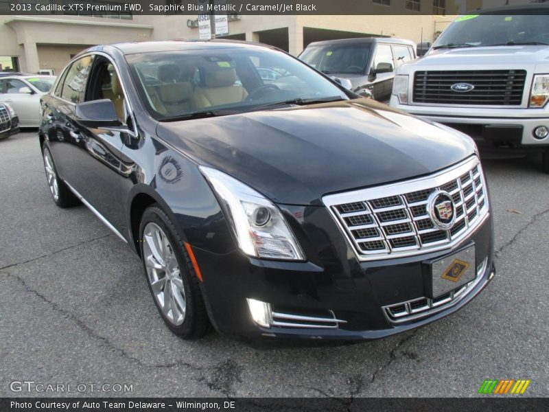 Sapphire Blue Metallic / Caramel/Jet Black 2013 Cadillac XTS Premium FWD