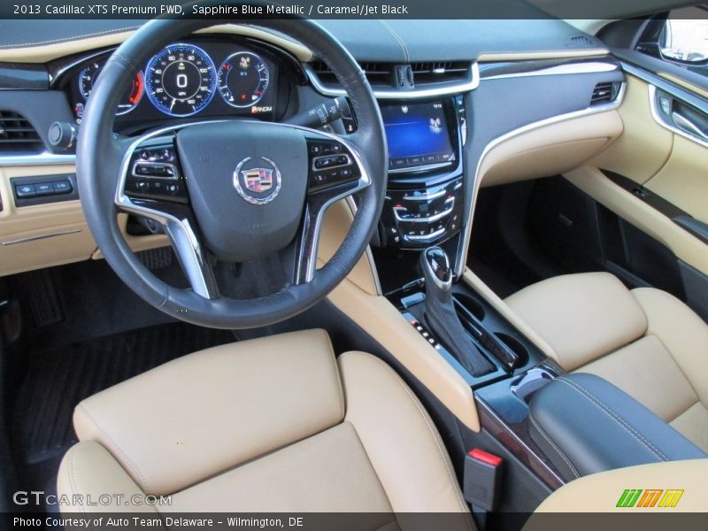 Sapphire Blue Metallic / Caramel/Jet Black 2013 Cadillac XTS Premium FWD