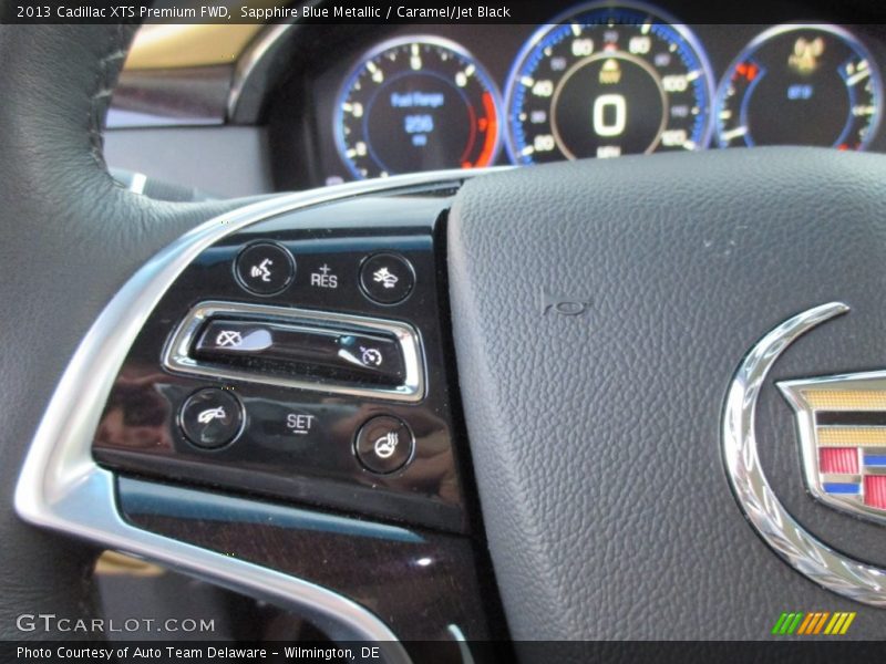 Sapphire Blue Metallic / Caramel/Jet Black 2013 Cadillac XTS Premium FWD