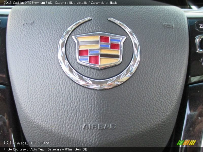 Sapphire Blue Metallic / Caramel/Jet Black 2013 Cadillac XTS Premium FWD