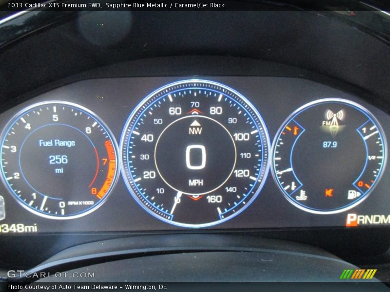 Sapphire Blue Metallic / Caramel/Jet Black 2013 Cadillac XTS Premium FWD