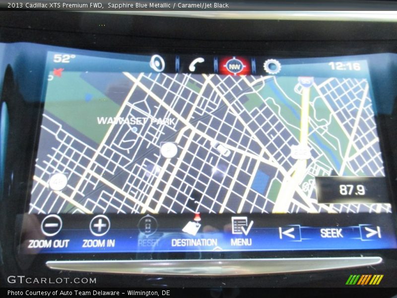 Sapphire Blue Metallic / Caramel/Jet Black 2013 Cadillac XTS Premium FWD