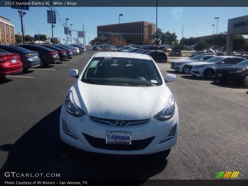 White / Beige 2016 Hyundai Elantra SE