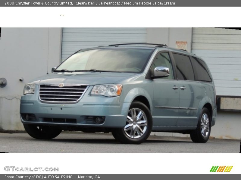 Clearwater Blue Pearlcoat / Medium Pebble Beige/Cream 2008 Chrysler Town & Country Limited