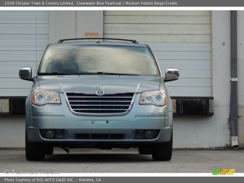 Clearwater Blue Pearlcoat / Medium Pebble Beige/Cream 2008 Chrysler Town & Country Limited