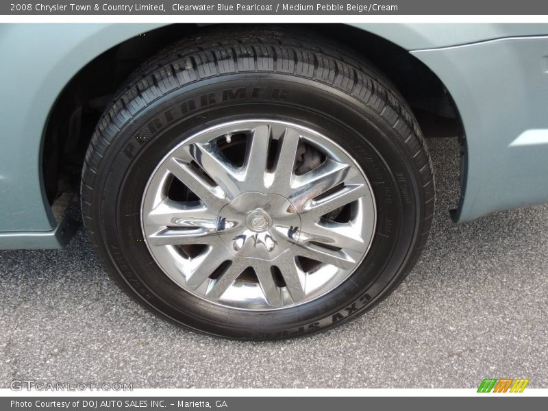 Clearwater Blue Pearlcoat / Medium Pebble Beige/Cream 2008 Chrysler Town & Country Limited