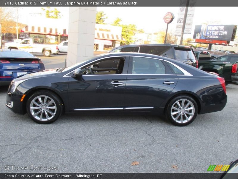 Sapphire Blue Metallic / Caramel/Jet Black 2013 Cadillac XTS Premium FWD