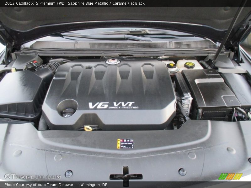 Sapphire Blue Metallic / Caramel/Jet Black 2013 Cadillac XTS Premium FWD