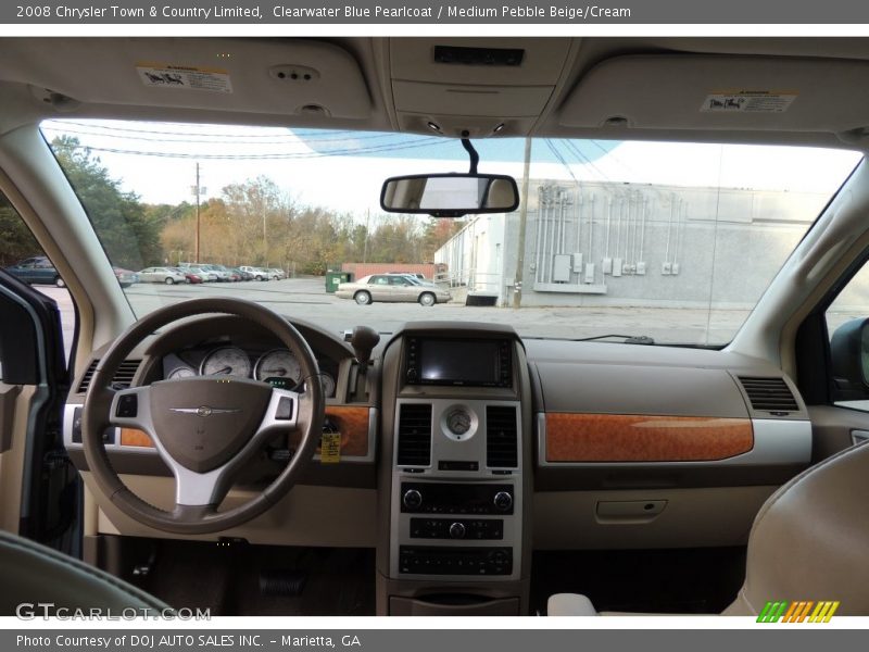 Clearwater Blue Pearlcoat / Medium Pebble Beige/Cream 2008 Chrysler Town & Country Limited