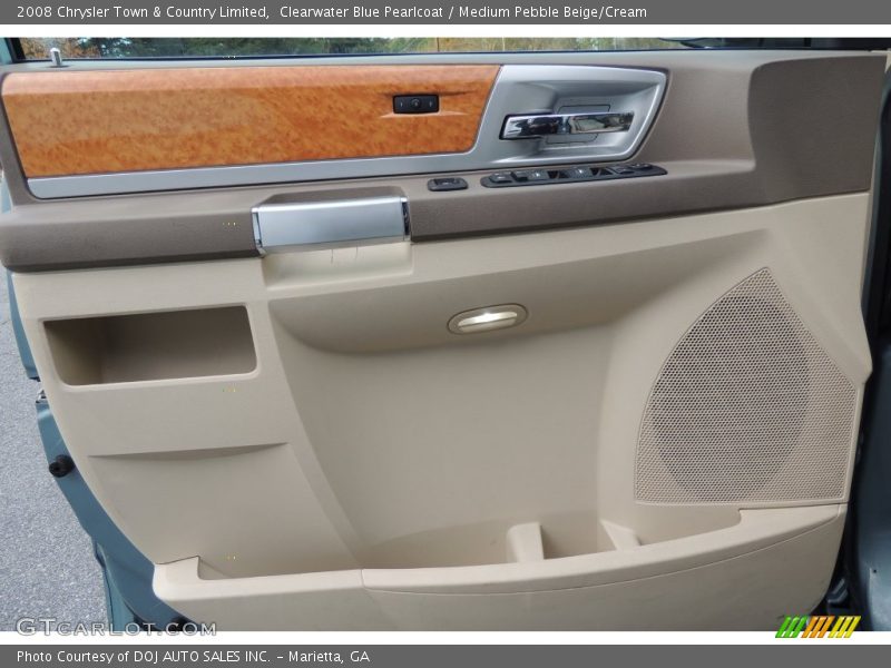Clearwater Blue Pearlcoat / Medium Pebble Beige/Cream 2008 Chrysler Town & Country Limited