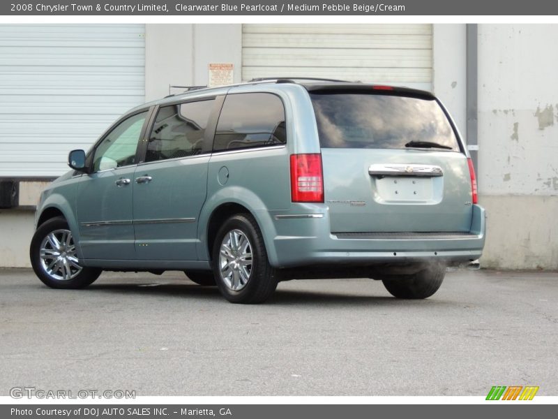 Clearwater Blue Pearlcoat / Medium Pebble Beige/Cream 2008 Chrysler Town & Country Limited