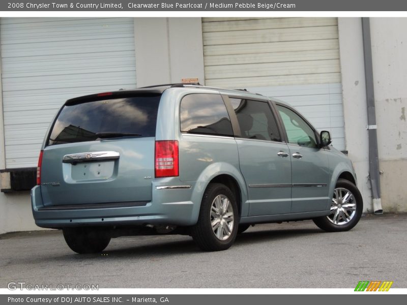 Clearwater Blue Pearlcoat / Medium Pebble Beige/Cream 2008 Chrysler Town & Country Limited