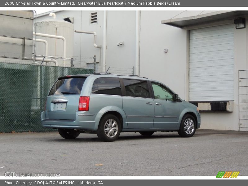 Clearwater Blue Pearlcoat / Medium Pebble Beige/Cream 2008 Chrysler Town & Country Limited
