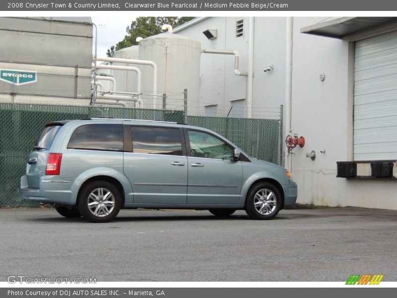 Clearwater Blue Pearlcoat / Medium Pebble Beige/Cream 2008 Chrysler Town & Country Limited