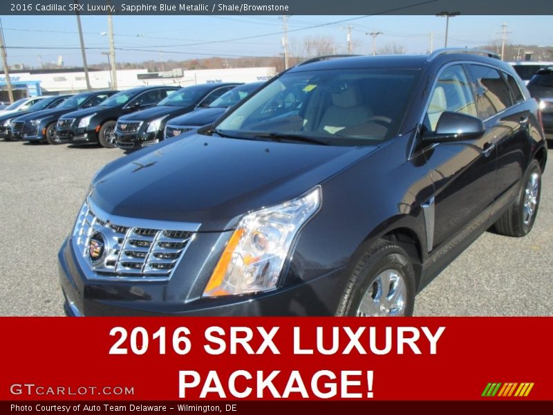 Sapphire Blue Metallic / Shale/Brownstone 2016 Cadillac SRX Luxury