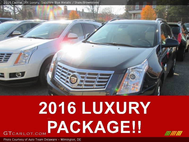 Sapphire Blue Metallic / Shale/Brownstone 2016 Cadillac SRX Luxury