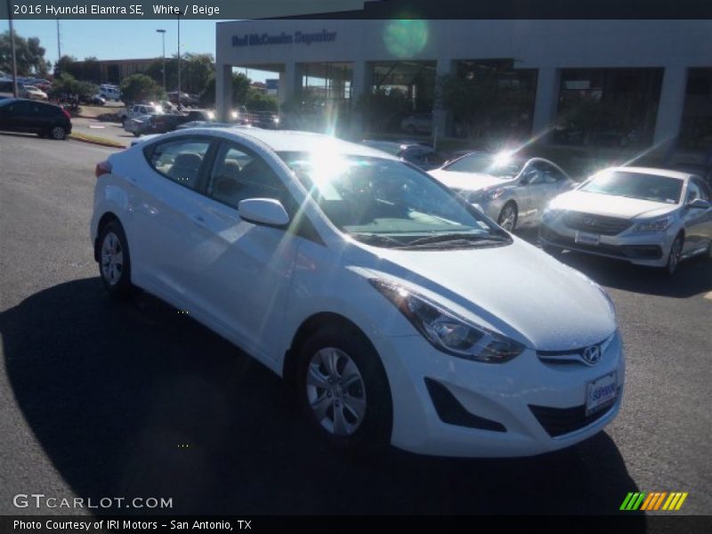 White / Beige 2016 Hyundai Elantra SE