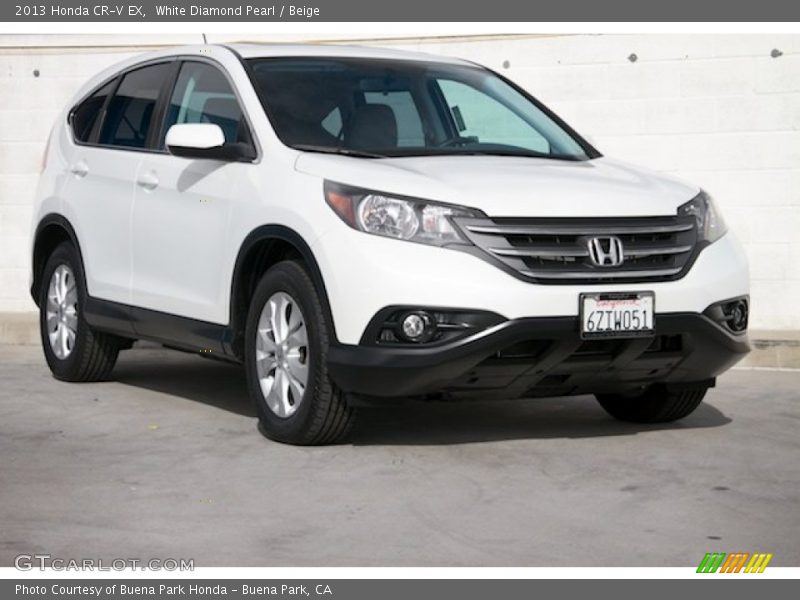 White Diamond Pearl / Beige 2013 Honda CR-V EX