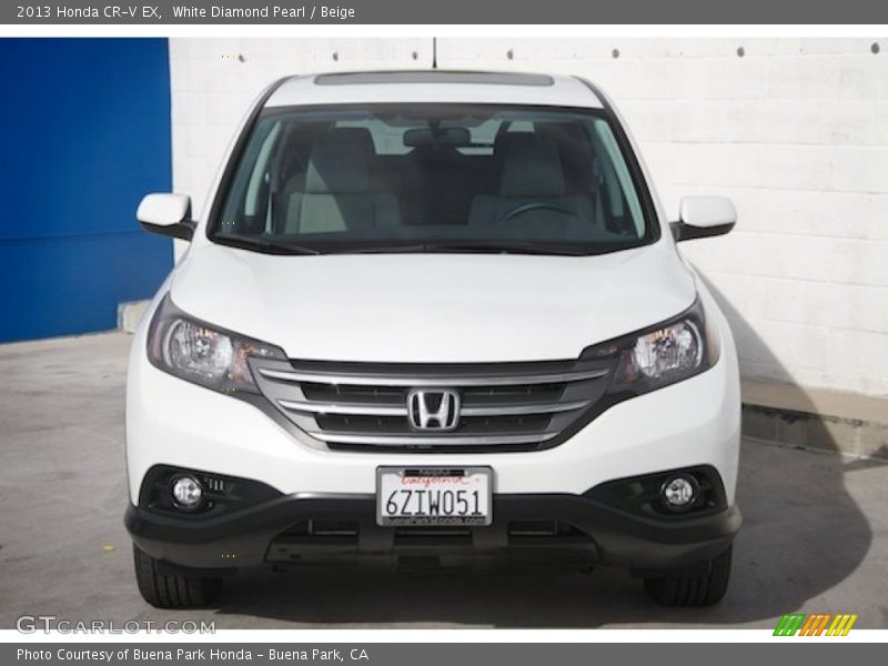 White Diamond Pearl / Beige 2013 Honda CR-V EX