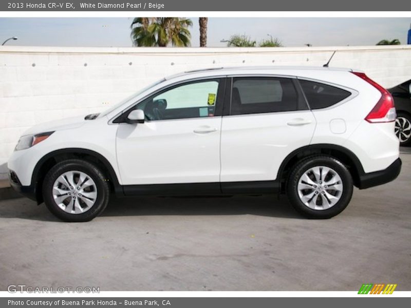 White Diamond Pearl / Beige 2013 Honda CR-V EX