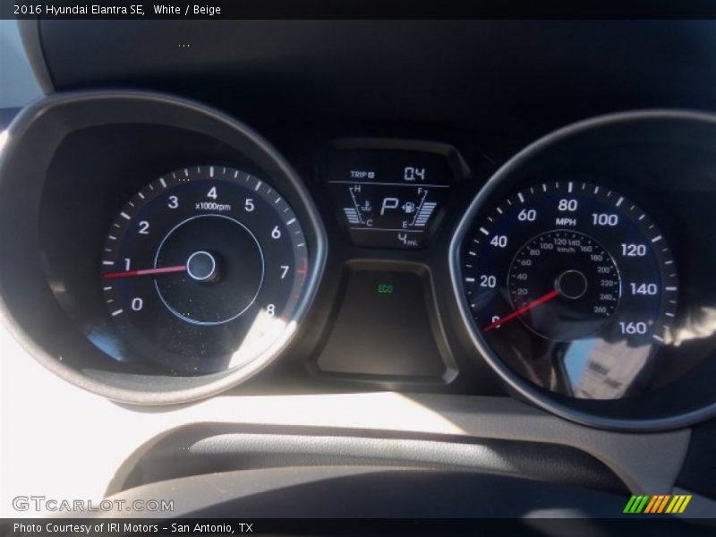 White / Beige 2016 Hyundai Elantra SE