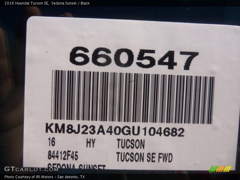 Sedona Sunset / Black 2016 Hyundai Tucson SE