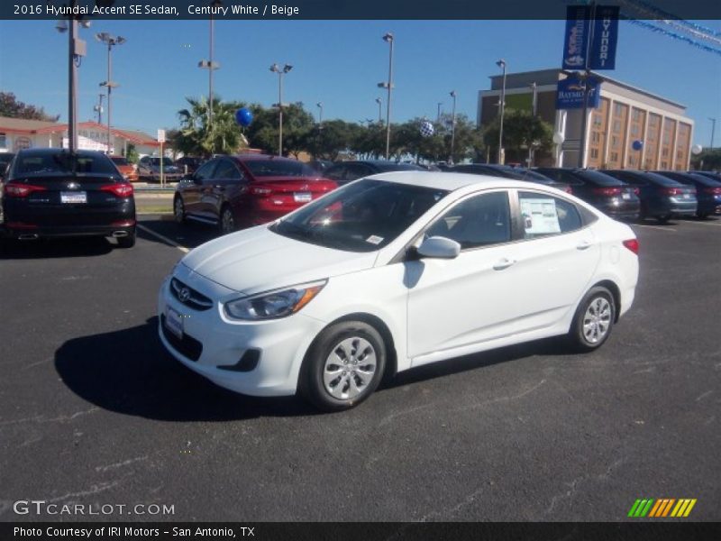 Century White / Beige 2016 Hyundai Accent SE Sedan