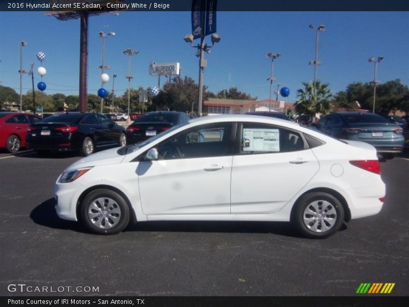 Century White / Beige 2016 Hyundai Accent SE Sedan