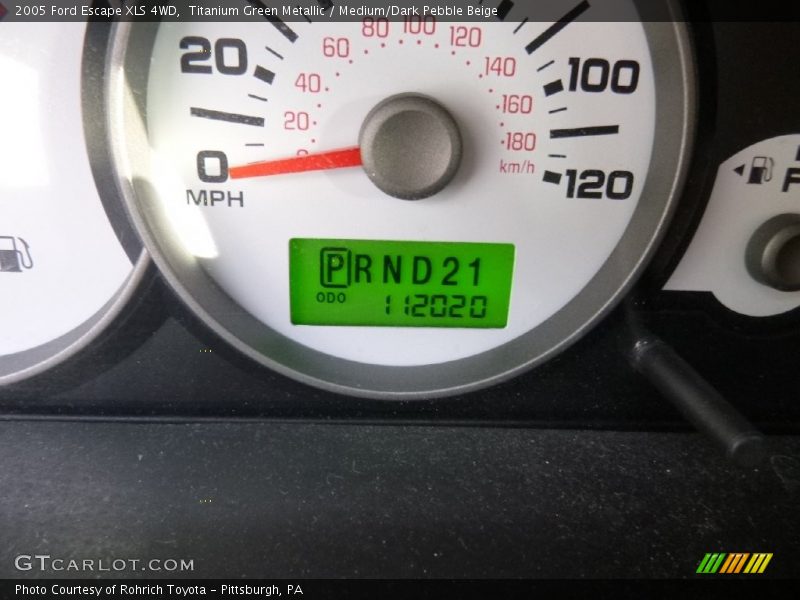 Titanium Green Metallic / Medium/Dark Pebble Beige 2005 Ford Escape XLS 4WD