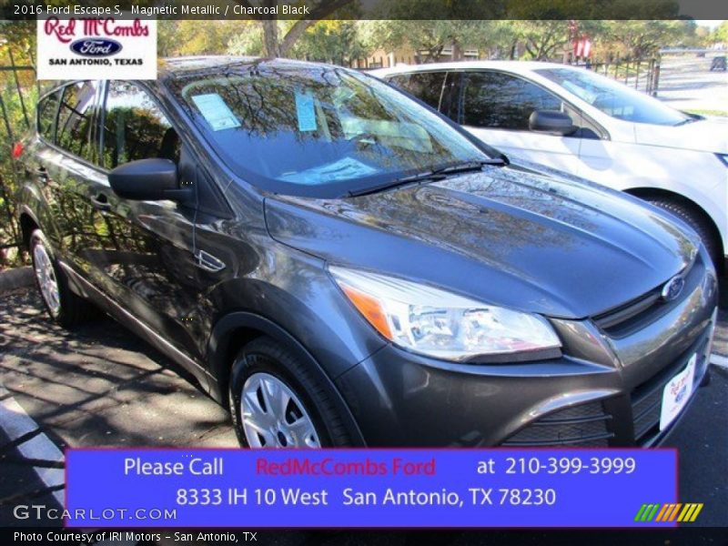 Magnetic Metallic / Charcoal Black 2016 Ford Escape S