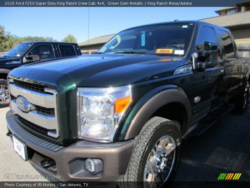 Green Gem Metallic / King Ranch Mesa/Adobe 2016 Ford F250 Super Duty King Ranch Crew Cab 4x4