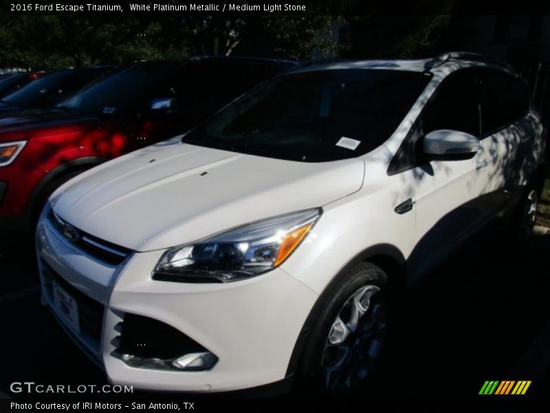 White Platinum Metallic / Medium Light Stone 2016 Ford Escape Titanium