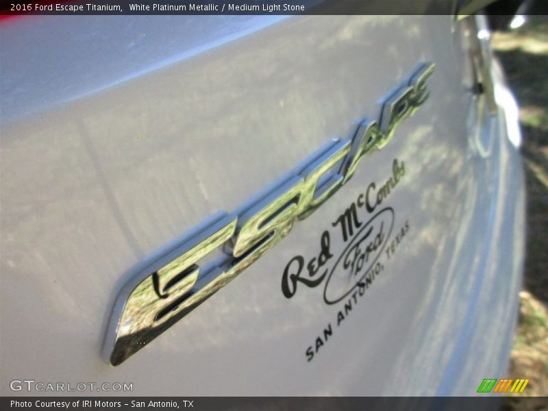 White Platinum Metallic / Medium Light Stone 2016 Ford Escape Titanium
