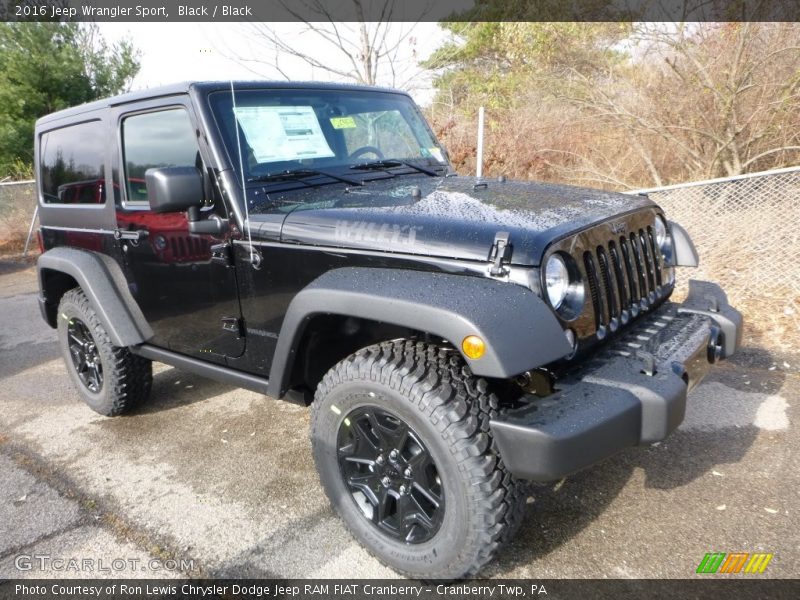 Black / Black 2016 Jeep Wrangler Sport