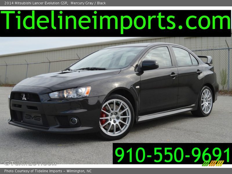 Mercury Gray / Black 2014 Mitsubishi Lancer Evolution GSR