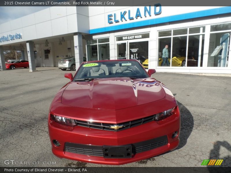 Red Rock Metallic / Gray 2015 Chevrolet Camaro LT Convertible