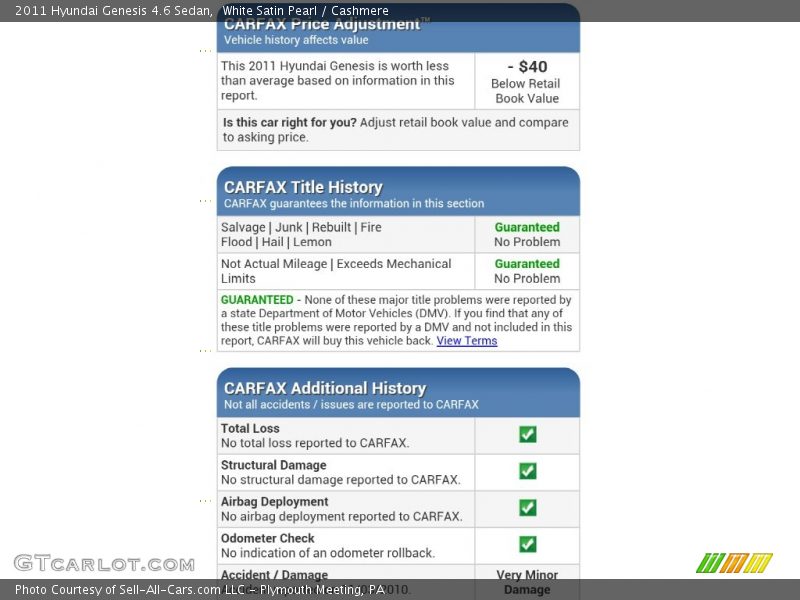 White Satin Pearl / Cashmere 2011 Hyundai Genesis 4.6 Sedan