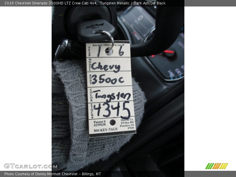 Tungsten Metallic / Dark Ash/Jet Black 2016 Chevrolet Silverado 3500HD LTZ Crew Cab 4x4
