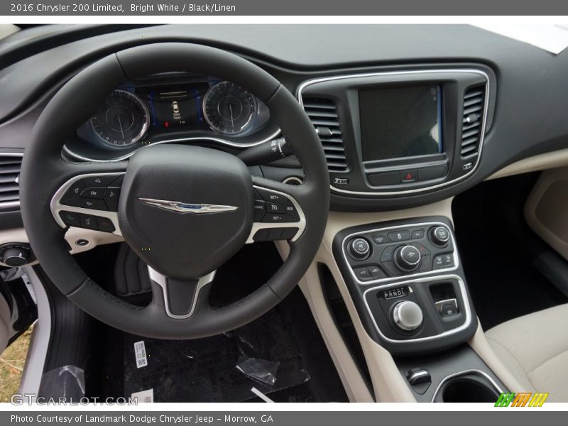 Bright White / Black/Linen 2016 Chrysler 200 Limited