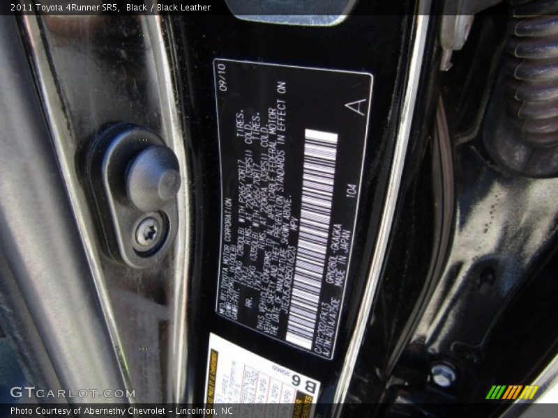 Black / Black Leather 2011 Toyota 4Runner SR5