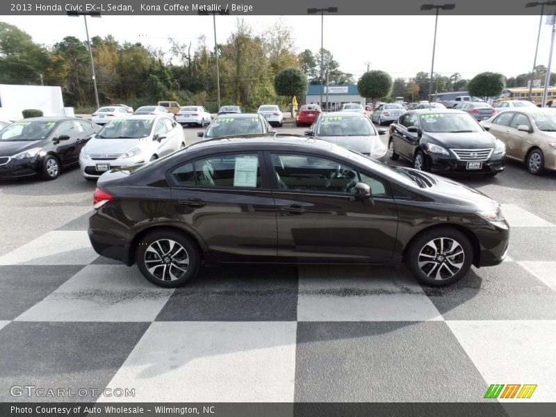 Kona Coffee Metallic / Beige 2013 Honda Civic EX-L Sedan