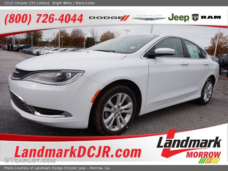 Bright White / Black/Linen 2016 Chrysler 200 Limited